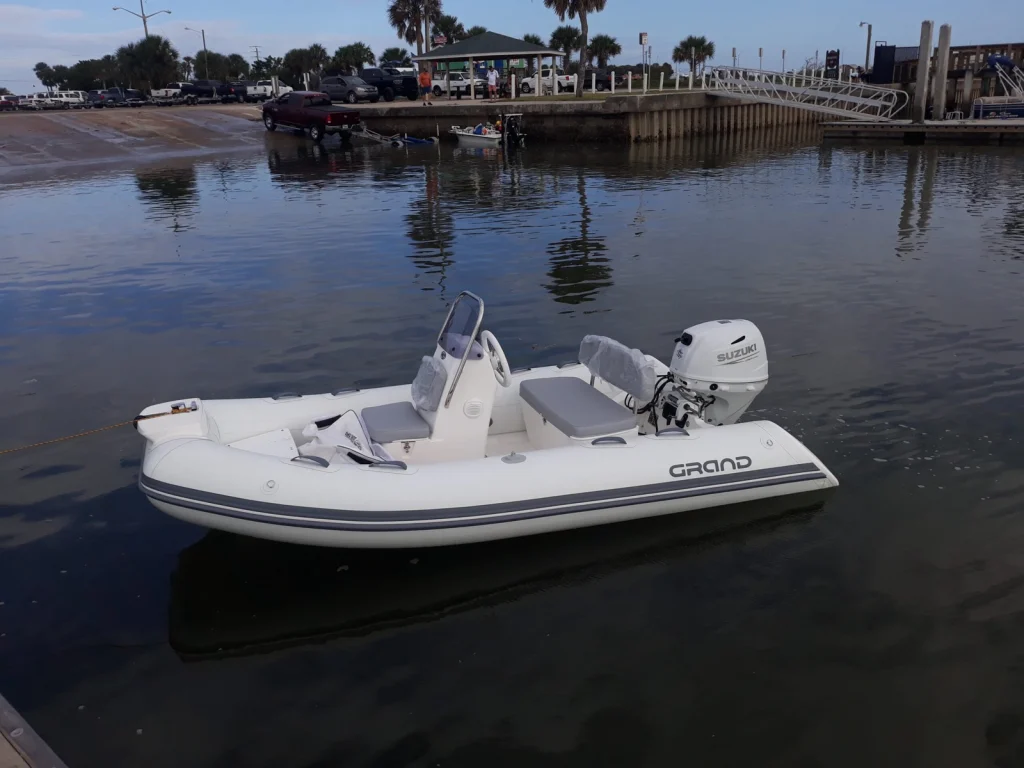 Grand rigid inflatable boat on the water